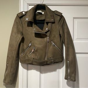 Zara faux suede motorcycle jacket